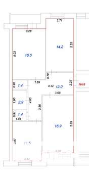 3-к квартира, вторичка, 81м2, 1/3 этаж