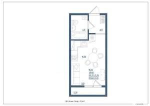 Студия квартира, сданный дом, 22м2, 9/18 этаж