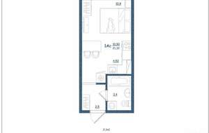 Студия квартира, сданный дом, 21м2, 7/15 этаж