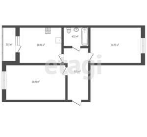 2-к квартира, вторичка, 60м2, 2/14 этаж