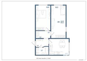 2-к квартира, сданный дом, 56м2, 11/15 этаж