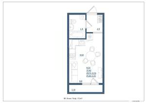 Студия квартира, сданный дом, 22м2, 4/18 этаж