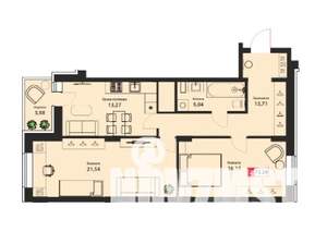 2-к квартира, вторичка, 73м2, 23/23 этаж
