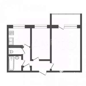 2-к квартира, вторичка, 50м2, 9/9 этаж