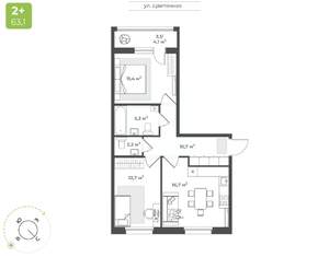 2-к квартира, вторичка, 61м2, 2/16 этаж