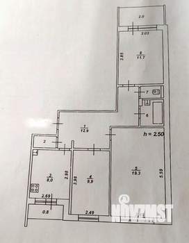 3-к квартира, вторичка, 66м2, 2/5 этаж