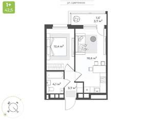 1-к квартира, вторичка, 40м2, 5/10 этаж
