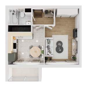 1-к квартира, вторичка, 38м2, 13/16 этаж
