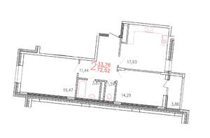 2-к квартира, вторичка, 73м2, 8/10 этаж