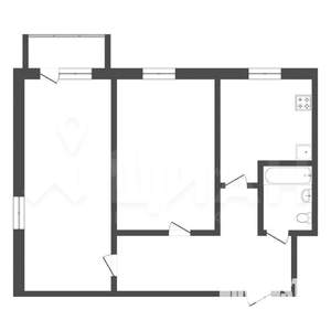 3-к квартира, вторичка, 51м2, 1/5 этаж