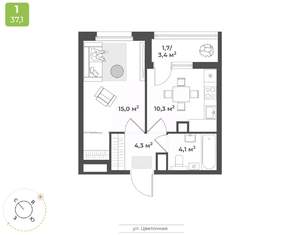 1-к квартира, вторичка, 35м2, 7/18 этаж
