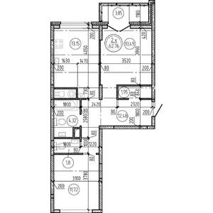 2-к квартира, вторичка, 63м2, 8/16 этаж