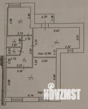 2-к квартира, вторичка, 67м2, 3/3 этаж