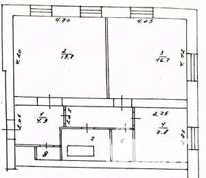 2-к квартира, вторичка, 59м2, 1/2 этаж