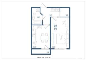 1-к квартира, сданный дом, 38м2, 13/18 этаж