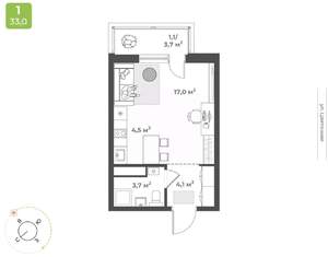 1-к квартира, вторичка, 30м2, 3/10 этаж