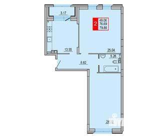 2-к квартира, вторичка, 80м2, 3/8 этаж