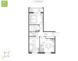 2-к квартира, вторичка, 60м2, 10/16 этаж