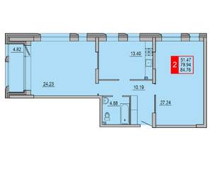 2-к квартира, вторичка, 85м2, 6/8 этаж