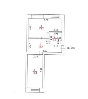 1-к квартира, вторичка, 46м2, 1/5 этаж