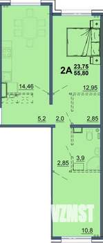 2-к квартира, вторичка, 55м2, 10/15 этаж