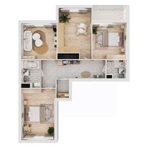 3-к квартира, вторичка, 86м2, 12/16 этаж