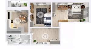 2-к квартира, сданный дом, 65м2, 16/22 этаж