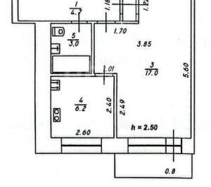 1-к квартира, вторичка, 32м2, 3/5 этаж
