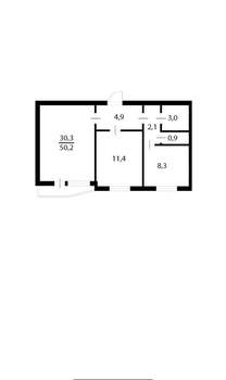 2-к квартира, вторичка, 50м2, 11/12 этаж