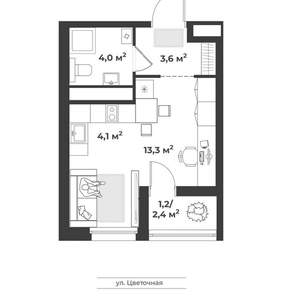 Студия квартира, вторичка, 26м2, 11/18 этаж