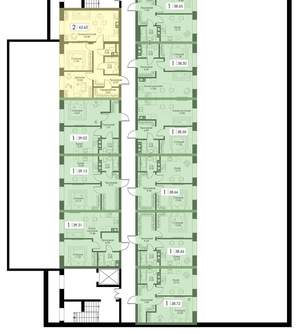 1-к квартира, вторичка, 39м2, 2/4 этаж