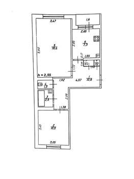 2-к квартира, вторичка, 54м2, 4/5 этаж