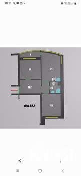 2-к квартира, вторичка, 82м2, 6/17 этаж