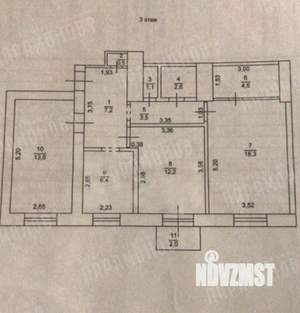 3-к квартира, вторичка, 70м2, 3/4 этаж