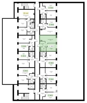 1-к квартира, вторичка, 39м2, 2/4 этаж