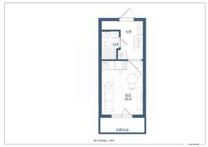 Студия квартира, сданный дом, 20м2, 4/4 этаж