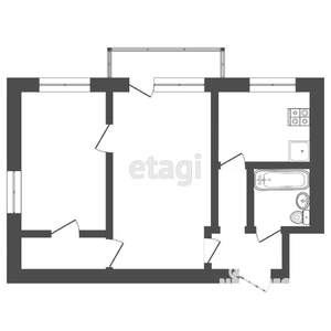 2-к квартира, вторичка, 40м2, 1/5 этаж