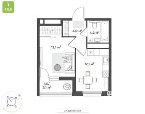 1-к квартира, вторичка, 35м2, 16/17 этаж