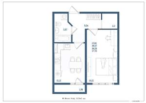 1-к квартира, сданный дом, 38м2, 2/18 этаж