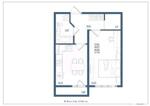1-к квартира, сданный дом, 38м2, 16/18 этаж