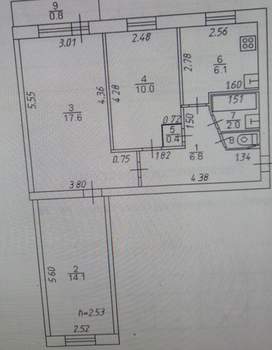 3-к квартира, вторичка, 58м2, 5/5 этаж