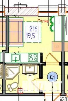 Студия квартира, вторичка, 22м2, 2/2 этаж