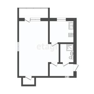 1-к квартира, вторичка, 33м2, 2/5 этаж