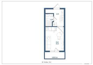 Студия квартира, сданный дом, 20м2, 1/4 этаж