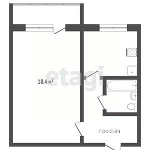 1-к квартира, вторичка, 37м2, 4/9 этаж