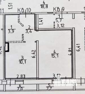 1-к квартира, вторичка, 37м2, 3/17 этаж