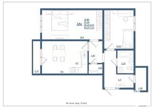 3-к квартира, строящийся дом, 59м2, 15/18 этаж