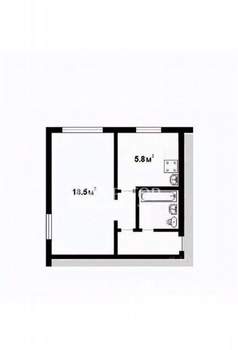 1-к квартира, вторичка, 31м2, 1/5 этаж