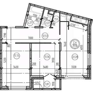 2-к квартира, вторичка, 78м2, 10/16 этаж