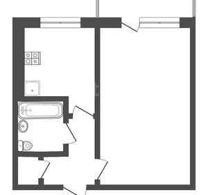 1-к квартира, вторичка, 30м2, 3/5 этаж